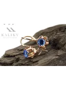 14 Karat Roségold 14k 583 Sapphire ohrringe vec013 Russisch Sowjetisch UdSSR Vintage Stil Art Deco style
